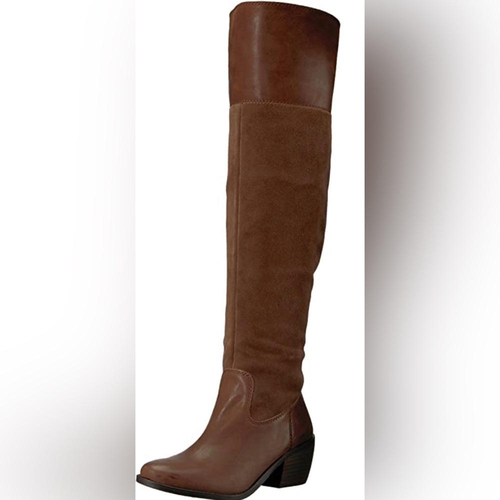 Lucky Brand Over The Knee Boots Size 7  Brown Leather & Suede - Picture 2 of 10